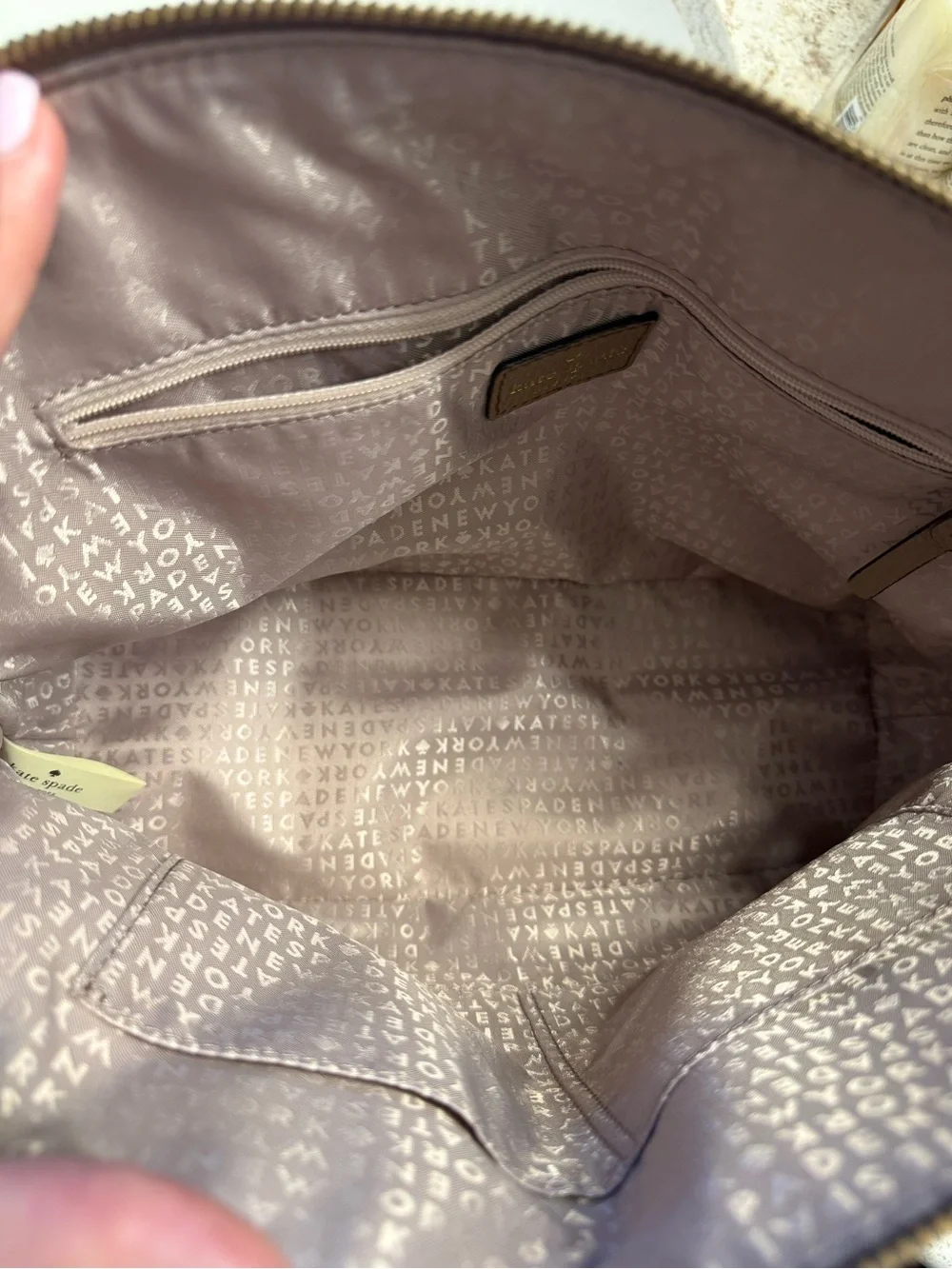 kate spade McCall Street Carli taupe pebbled leather dome tassel satchel